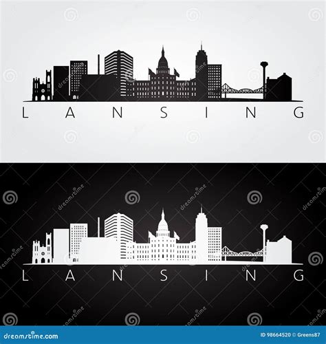 Lansing Skyline Symbol Design City Vector Art | CartoonDealer.com ...