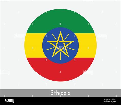 Ethiopia Round Circle Flag. Ethiopian Circular Button Banner Icon. EPS Vector Stock Vector Image ...