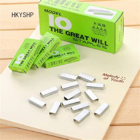 HKYSHP 1 box Silver Staples office stationery binding staples 10 ...