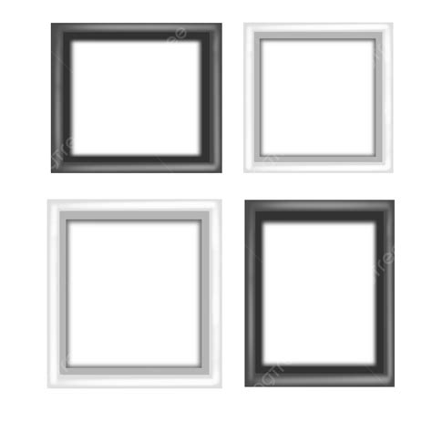 Realistic Frame PNG Transparent, Black And White Realistic Frame Collection, Black And White ...