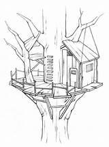 Awesome Treehouse Coloring Page sketch template