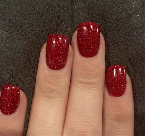 Red glitter Nexgen! I love this! Red Sparkle Nails, Christmas Nails Glitter, Glitter French ...