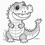 Cute crocodile coloring page Lulu Pages sketch template