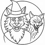 Werewolf Transformation Witch coven Coloring Pages  Coloring Fun Zone sketch template