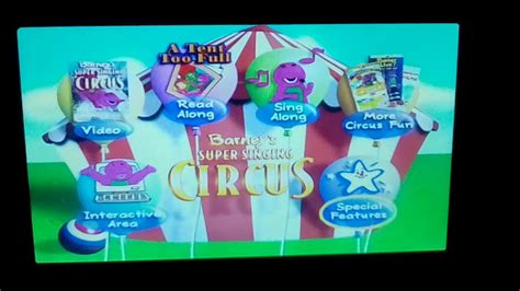 Barney's Super Singing Circus 2000 DVD Menu Walkthrough - YouTube