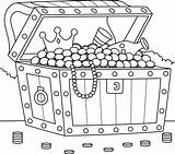 Coloring Pages Pirates Treasure Chest sketch template