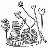 Knitting Coloring Page · Creative Fabrica sketch template