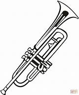 Trompeta Coloring Trumpet Instrumentos Trompete Trompette Instrumente  sketch template