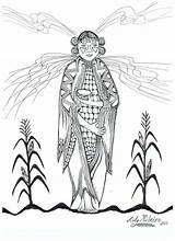 Hopi Corn Maiden coloring Page Inthehouseofmamastacey Paganparenting  sketch template