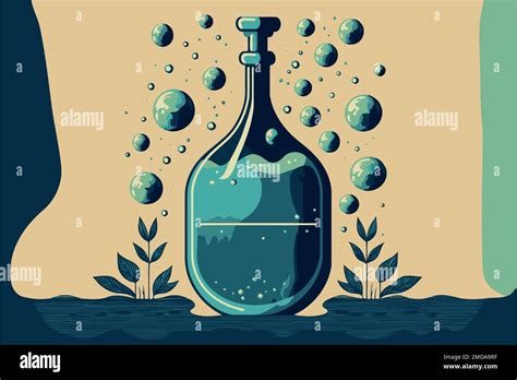 illustration of weak with water and minimalist natural environment showing limitation of water ...