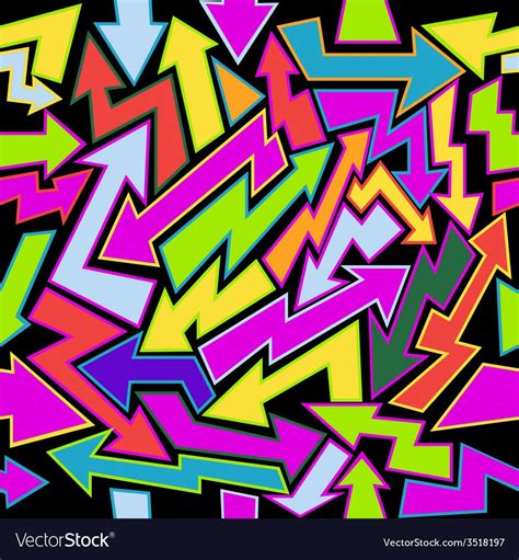 Colorful arrows seamless background vector image on VectorStock | Graffiti style art, Vector ...