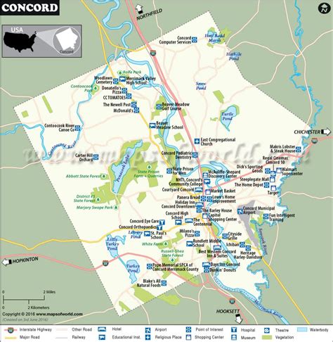 Concord Map, City Map of Concord, Capital of New Hampshire