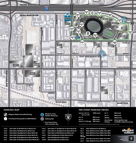 Directions & Parking | Allegiant Stadium | AllegiantStadium.com ...