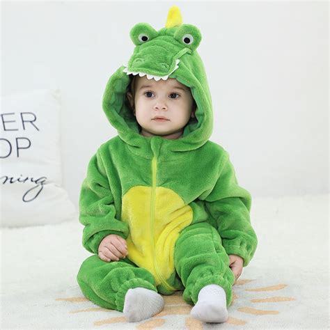 Baby Boys Girls Animal Costume Hoodie Romper Flannel Sleepwear Safari ...