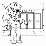 Premium Vector  Policeman Coloring Page For Kids sketch template