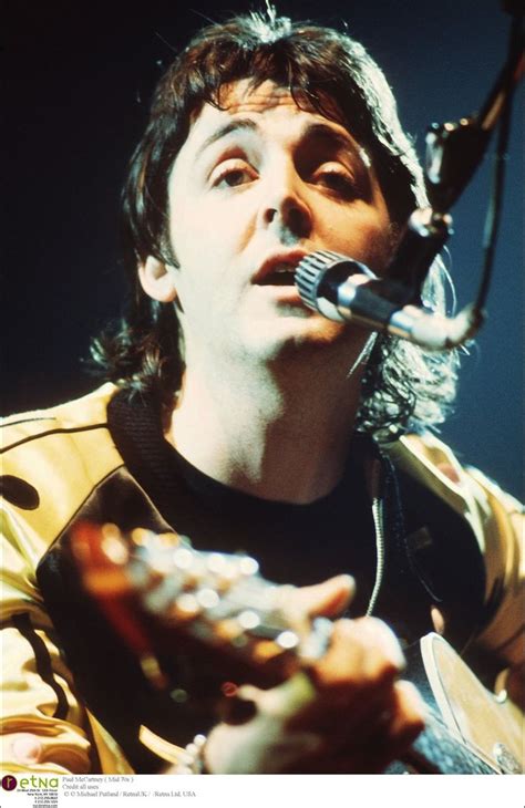 Paul McCartney of Wings performing on stage circa 1976 photo by Michael ...