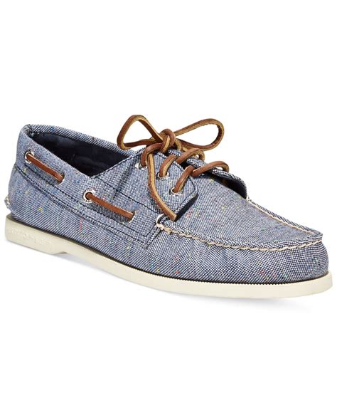 Lyst - Sperry Top-Sider A/o 3-eye Fleck Canvas Boat Shoes in Blue for Men