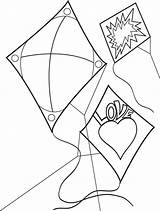 Happy Kite Coloring Page  Free Printable Pages For Kids sketch template