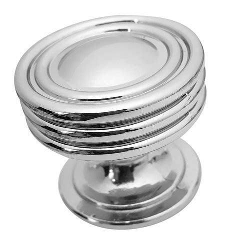 Polished Chrome Cabinet Knob By Southern Hills, Round Cabinet Knobs, 1 1/4 Inch Diameter, Pack ...