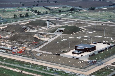 An aerial view of the ground launched cruise missile base at Royal Air Force Molesworth, home ...