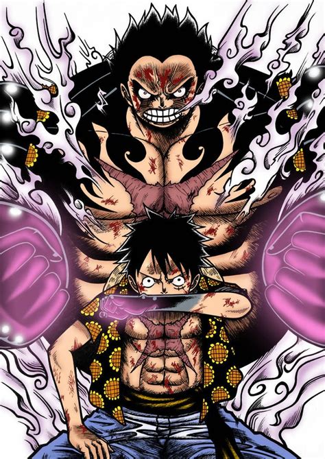 Luffy Gear Fourth/4th 'Dressrosa Arc - Chp 784' by iZN1337 on DeviantArt | Dibujos, Wallpaper de ...