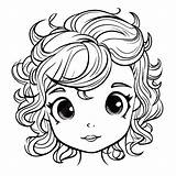 Girl With Curly Hair Coloring Pages To Print Outline Sketch Drawing  sketch template