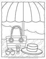 Beach Scene Coloring Page Printable For Kids sketch template