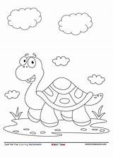 Tortoise Cartoon Coloring Page  KidzeZone sketch template