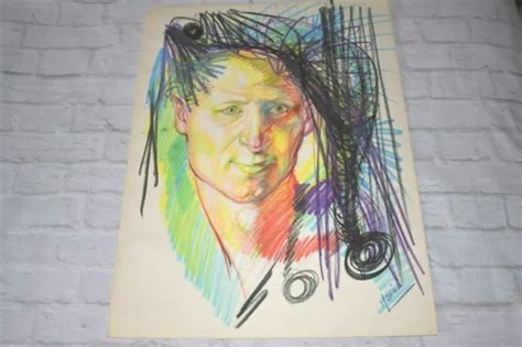 RARE ORIGINAL M. BRILLI Crayon Drawing of Clown Listed Artist Signed UNFRAMED #4 $99.99 - PicClick