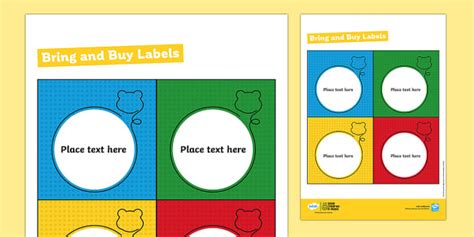 FREE! - BBC Children in Need Bring and Buy Labels - pudsey