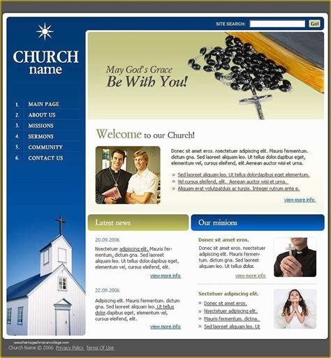 Christian Church Website Templates Free Download Of Christian Website Template Web Design ...