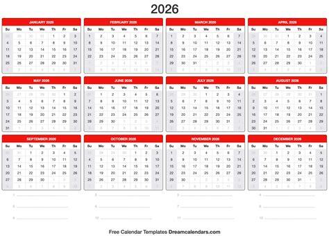 2026 Calendar