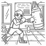 Premium Vector  Boxing Boxer Punching Isolated Coloring Page sketch template