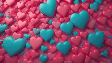Premium AI Image | A pink and blue heart wallpaper