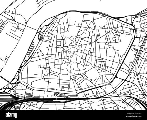 Road map of the city of Avignon Centre in France on a white background ...