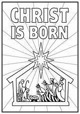 Christ Is Born coloring Page  Nativity sketch template
