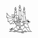Carolee Jones Wood Mounted Stamp  Bat Candelabra H2 1940 Pattern sketch template