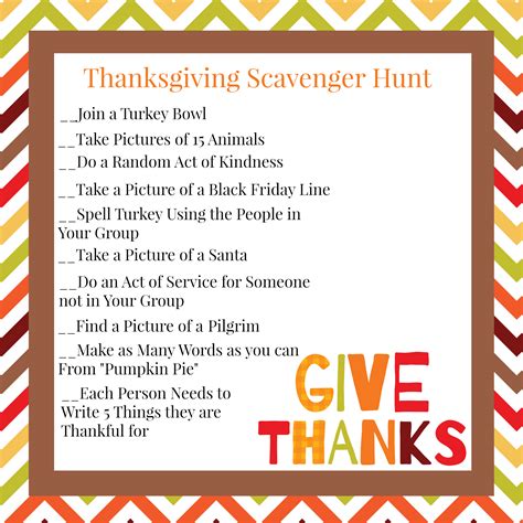 Fun Thanksgiving Family Games: Scavenger Hunt – Fun-Squared