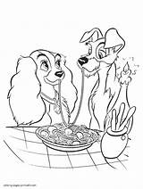 Lady Tramp Coloring Pages Disney Disneyclips Printable Sheets Color  sketch template
