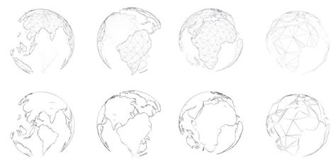 Premium Vector | Set of vector planets earth isolated on white background