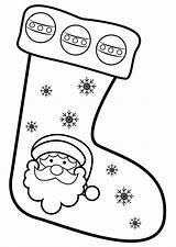 Christmas Stocking With Santa coloring page  Download Print Or Color sketch template