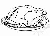 Roast Turkey  Coloring Page sketch template