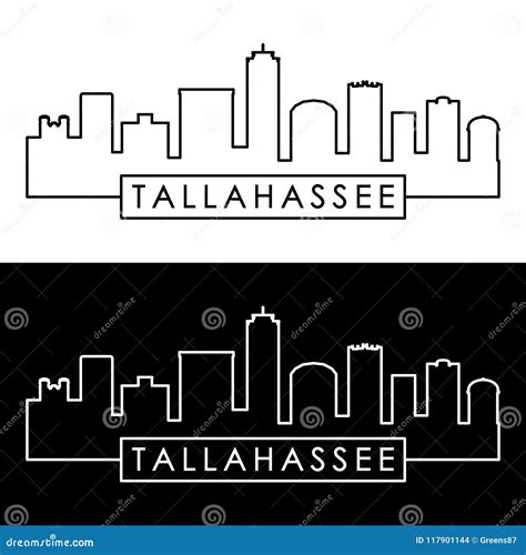 Tallahassee Skyline. Linear Style Stock Vector - Illustration of editable, landmark: 117901144