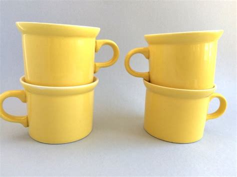Items similar to Yellow Mug Set - Yellow Coffee Mugs Set - Yellow Cups ...