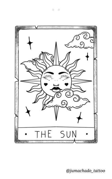 Sun And Moon Tarot, The Sun Tarot Card, Minimalist Drawing, Minimalist ...
