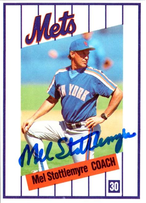 Mel Stottlemyre autographed baseball card (New York Mets) 1991 Kahns #30