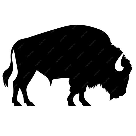 Premium Vector | Black silhouette of bison animal