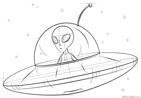 How to draw an alien spaceship | Step by step Drawing tutorials | Alien ...