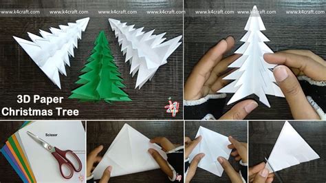 Christmas Craft DIY : How to Make 3D Paper Christmas Tree - K4 Craft