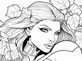 Easy Coloring Poison Ivy Image  Page sketch template